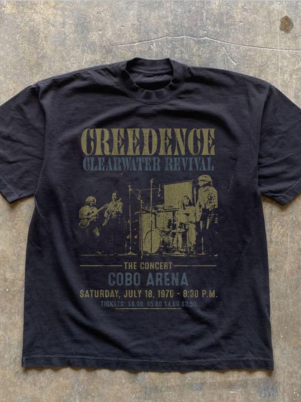 Gildan Black Creedence Clearwater Revival Concert Tee